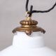 Two Tone Antique Glass and Brass Pendant Light