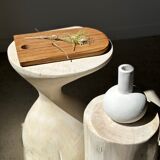 Rounded rectangular monoxyl teak cutting or presentation board L:34