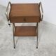 teak gold metal bedside table