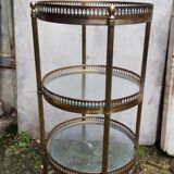 Gold brass and 1960 glass sellette/desserte