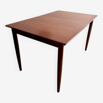 Ancienne table en teck rectangulaire design scandinave des années 60 vintage