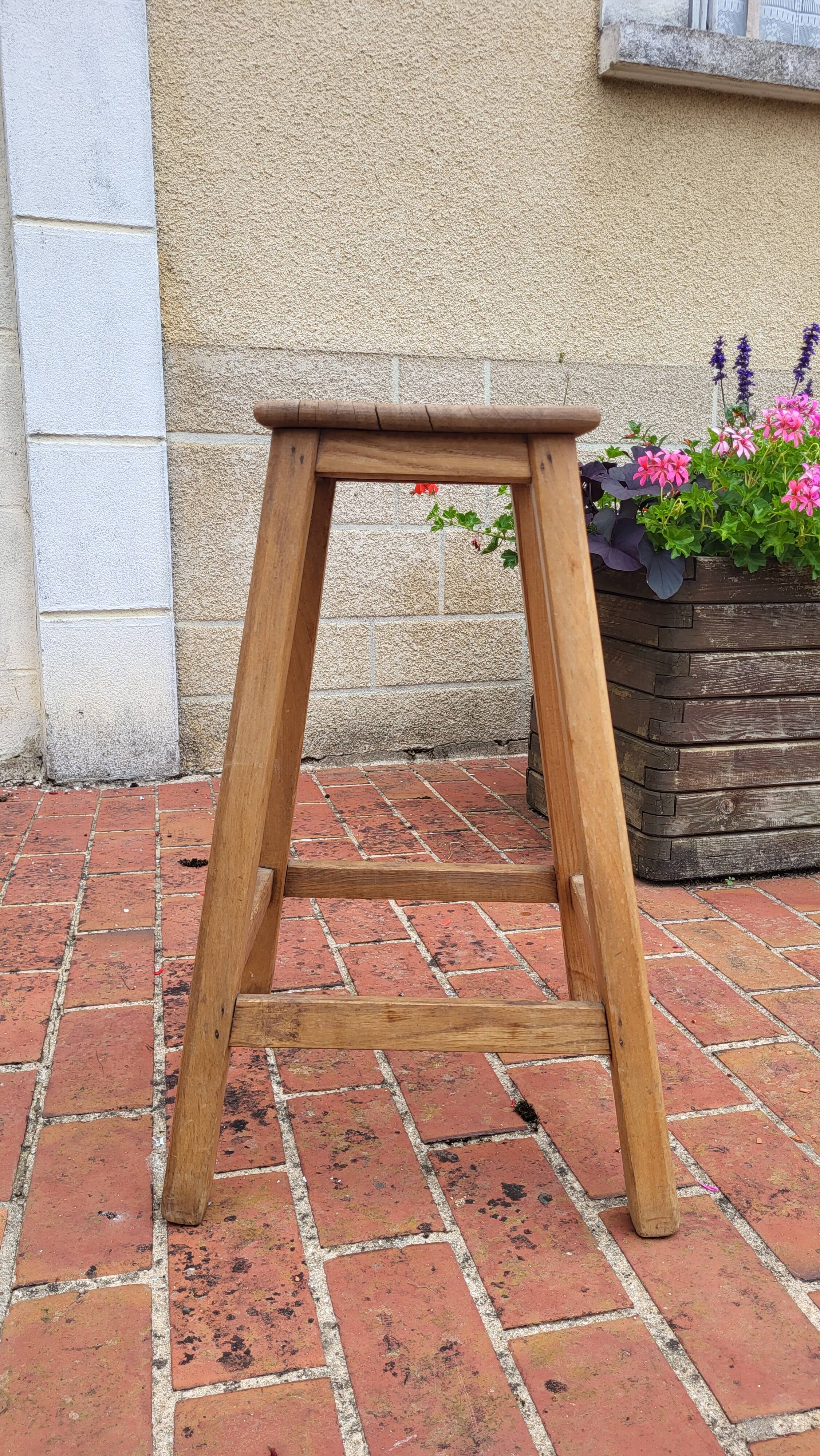 Wooden workshop stool