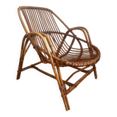 Fauteuil en rotin, années 60