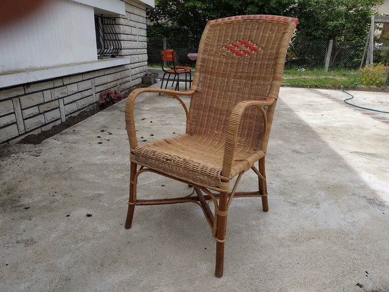 Vintage rattan armchair