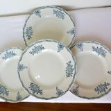 4 flat ironstone plates from St Amand