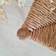 Old stool in wood and straw brutalist look