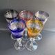 Josephinenhütte - red wine glasses (5) - Art Nouveau - Cut and engraved Crystal Roemer