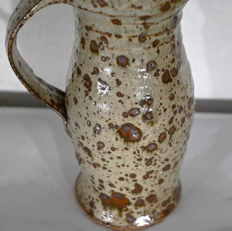 Enamelled stoneware pitcher, signed G. Tiffoche – XXth