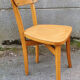 Bistro chair blond wood, signed, numbered, vintage, 50s