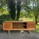 Low Oak Sideboard, Henry Kjaernulf Style, 1960-1970, Danish Design. Mid-Century Modern Style.