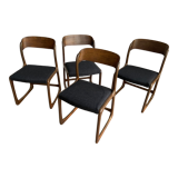 Set of 4 baumann chairs model sled 1960