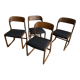 Set of 4 baumann chairs model sled 1960