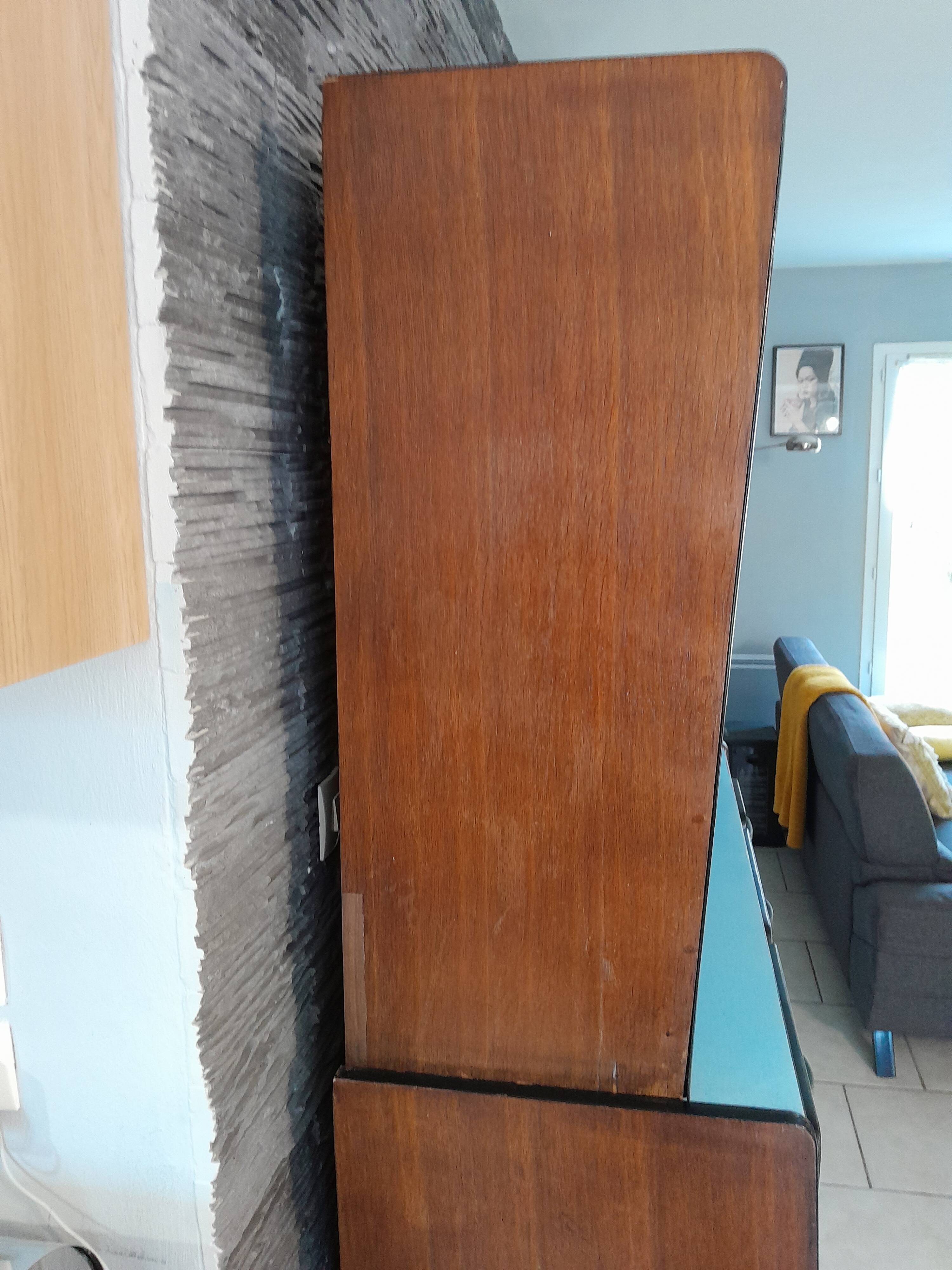 Kitchen sideboard in formica and vintage blue wood