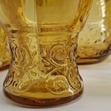 Service à orangeade  en verre ambré