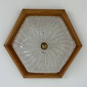 Pair of vintage wall lights, pine and Murano glass, Italy 1980