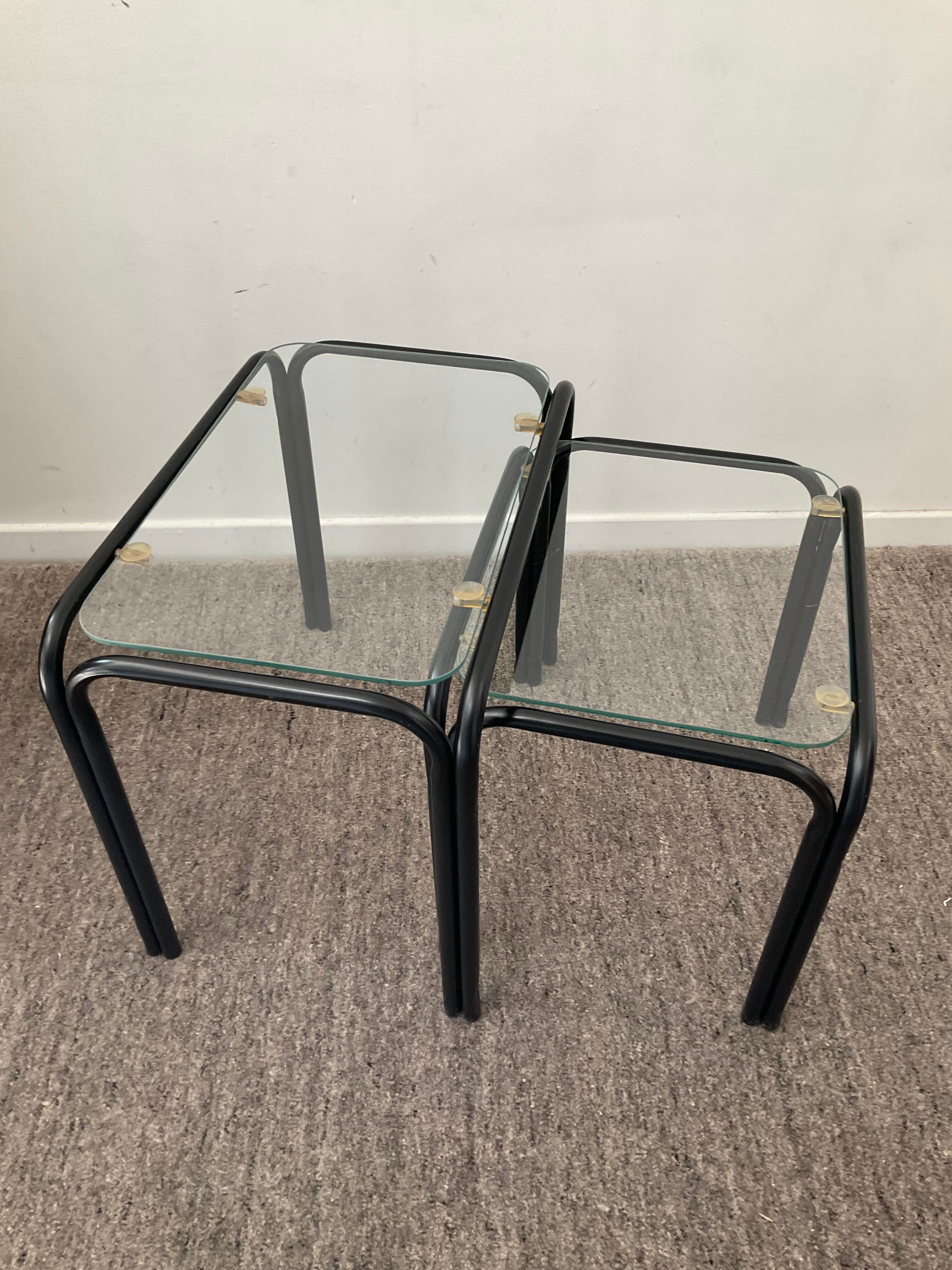 Pair of 2 vintage pull-out tables from the 70s-80s