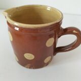 Petit pot à lait caramel à pois – Poterie savoyarde vintage
