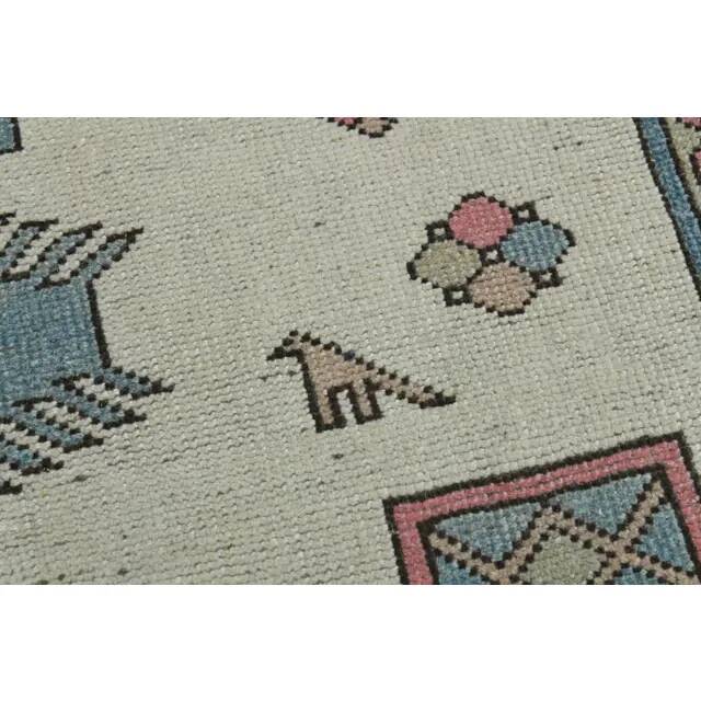 1970s Vintage Turkish Handmade Wool & Cotton Pink Area Rug 172x263