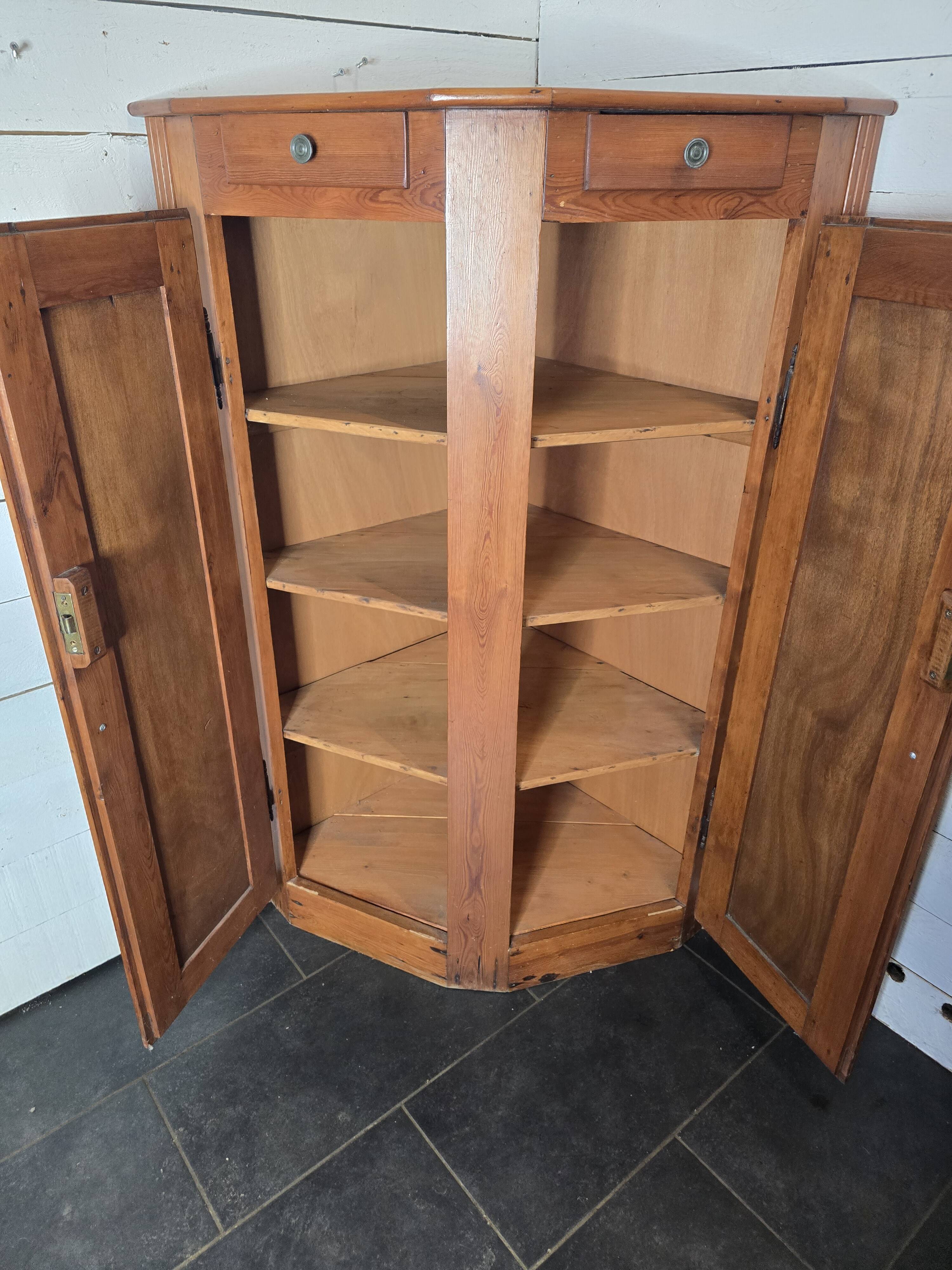 Old fir corner cabinet