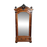 Parisian mirrored armoire in Louis XVI style in rosewood and elm burl