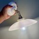Vintage white opaline lampshade wall lamp