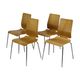 Vintage Set of 4 IKEA Gilbert Chairs Curved Oak Plywood 1999