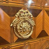 Austrian Louis XVI Commode in Walnut Veneer with Inlays and Gold Plate, 1790s