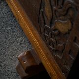 18th-century Scandinavian popular art oak chest with carved panels, dated 1764.