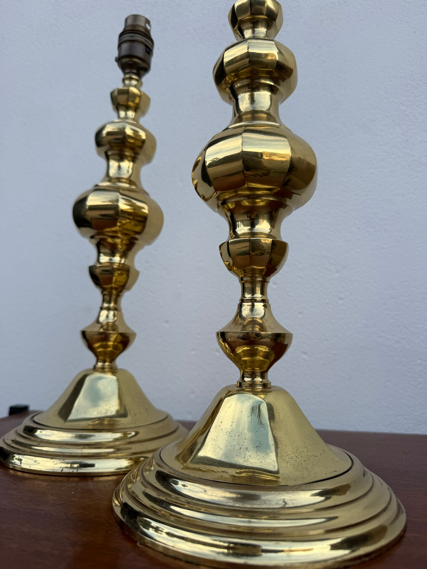 Neo-classical lamp bases in solid brass