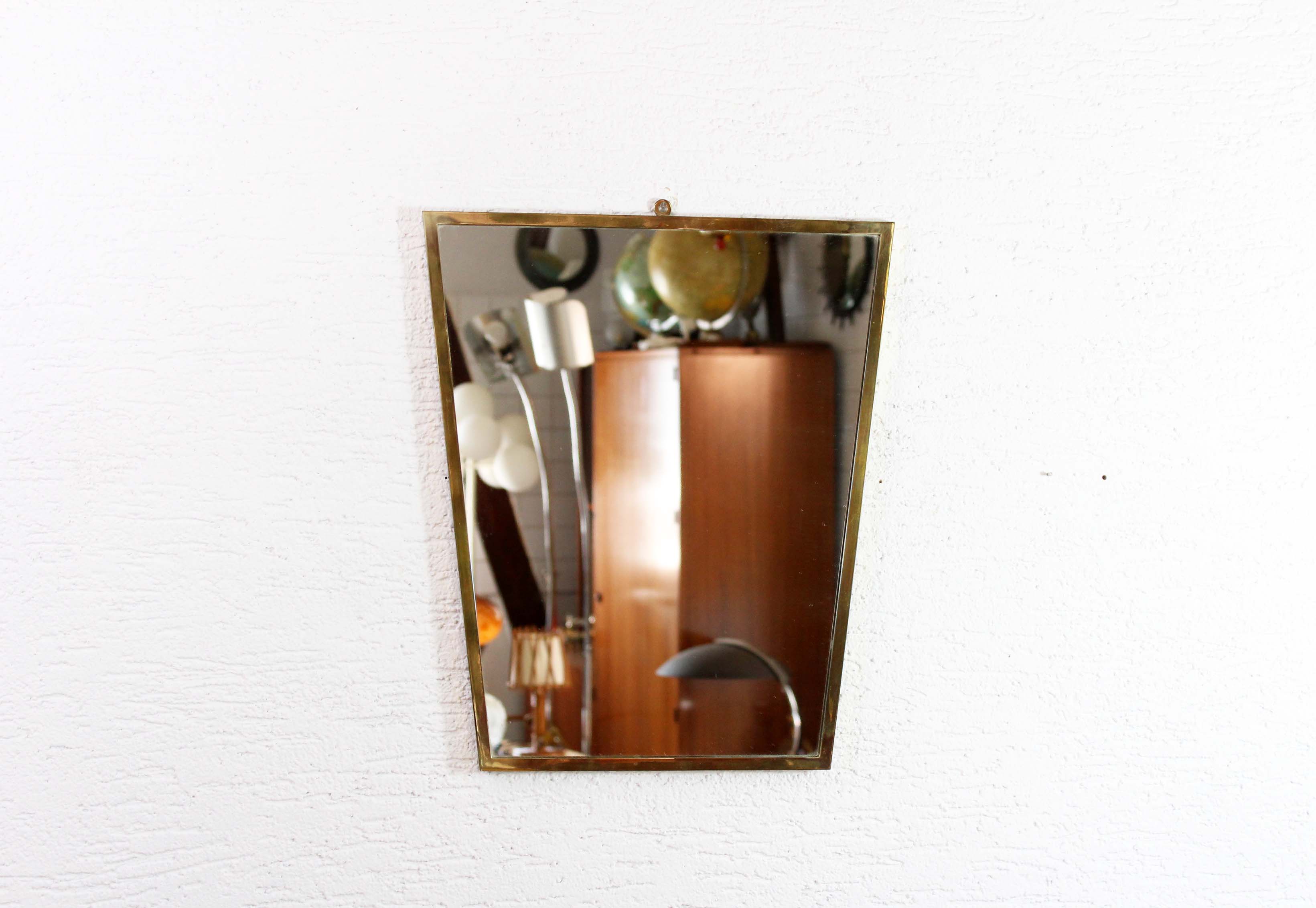 Mirror retroviseaur asymmetrical brass 42x36cm