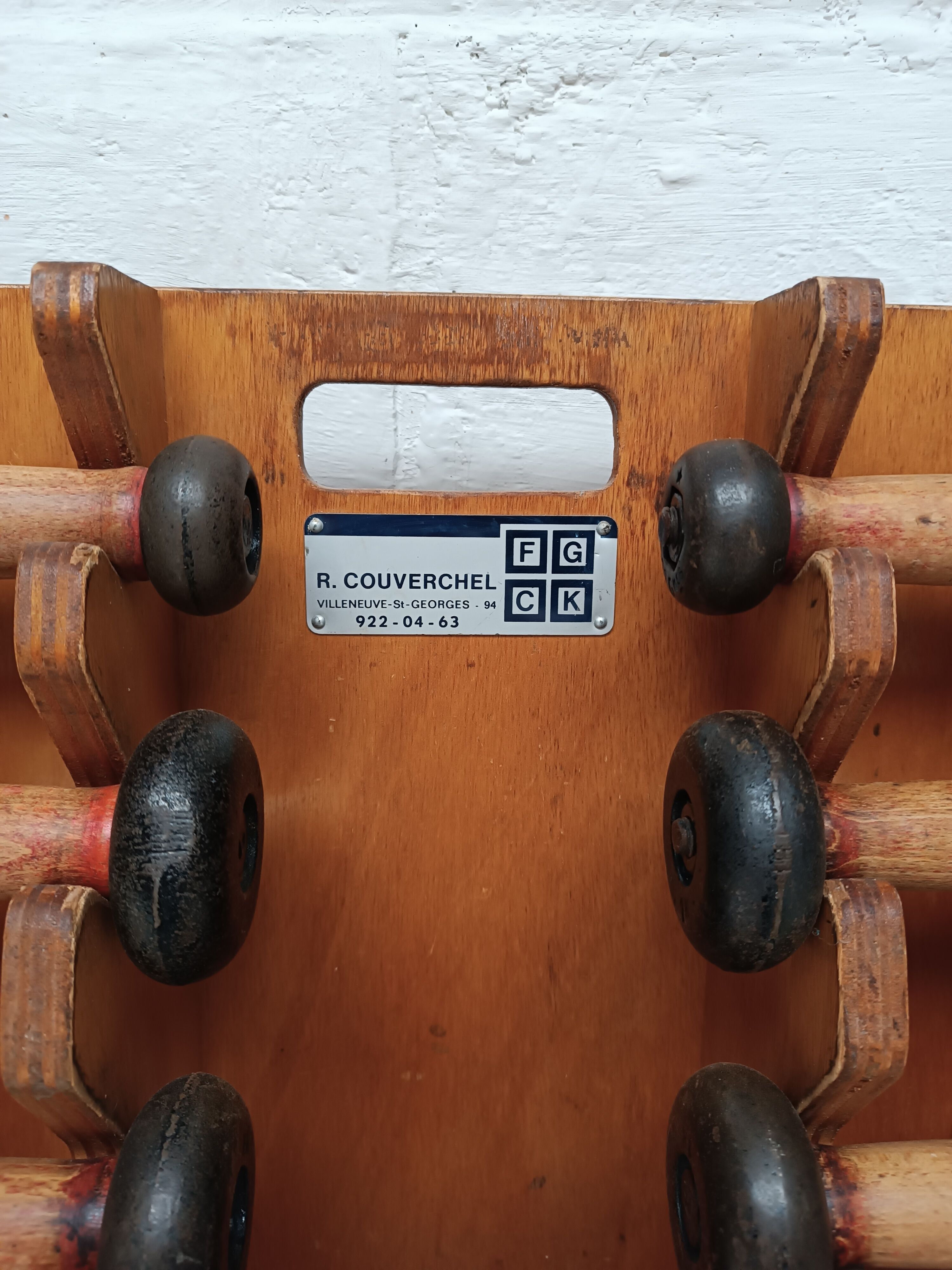 60s dumbbell wall display