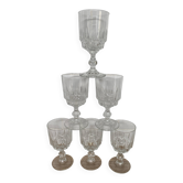 Set of 6 Luminarc Lance white wine glasses