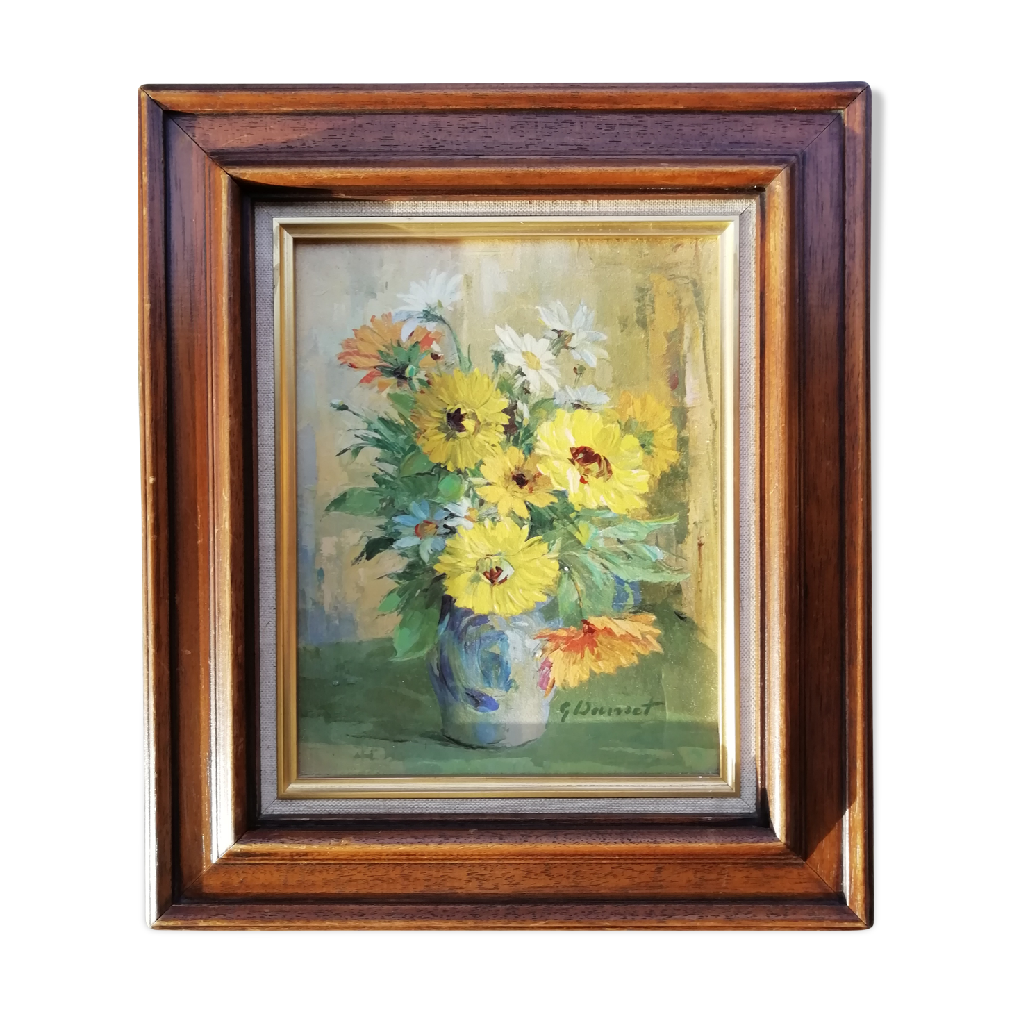 Oil on canvas yellow daisies