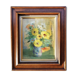 Oil on canvas yellow daisies