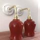 Pair of ceramic and glass wall sconces