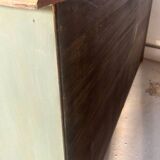 Antique green patinated grand buffet – 4 doors & 4 drawers – Wooden top