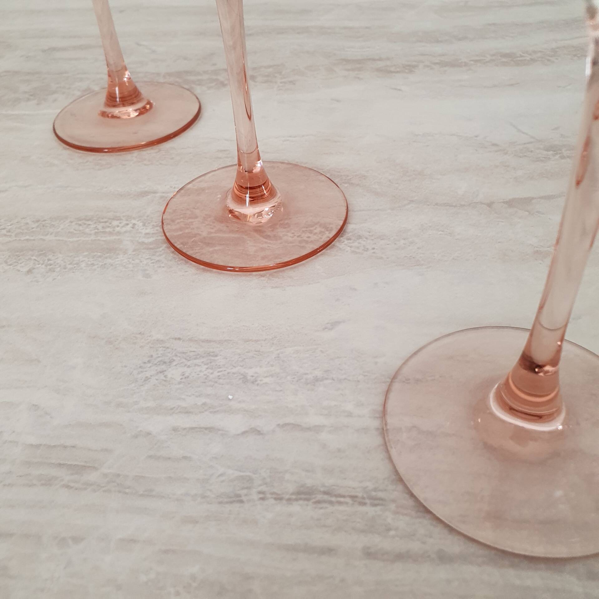 6 Verres à vin / verre à pied Rose