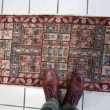 Handmade vintage Tunisian silk rug 51cm x 97cm, 1970s