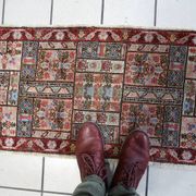 Handmade vintage Tunisian silk rug 51cm x 97cm, 1970s