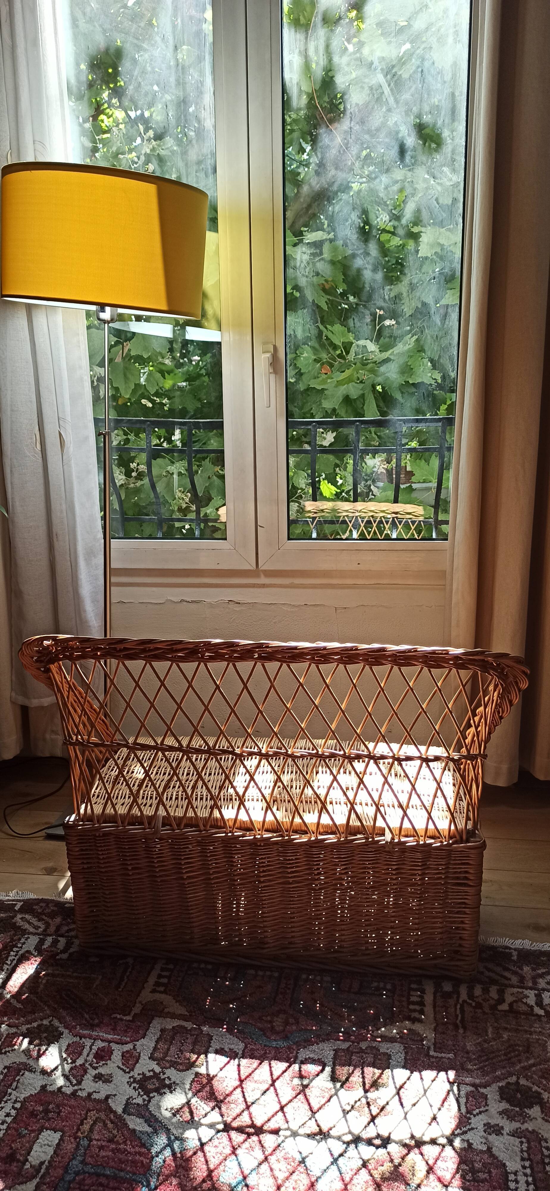 Vintage wicker chest bench