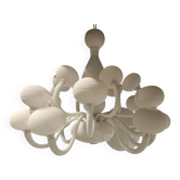 Lustre contemporain en verre de Murano blanc pop