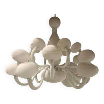 Contemporary pop white murano glass chandelier