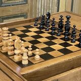 1950s walnut chess table