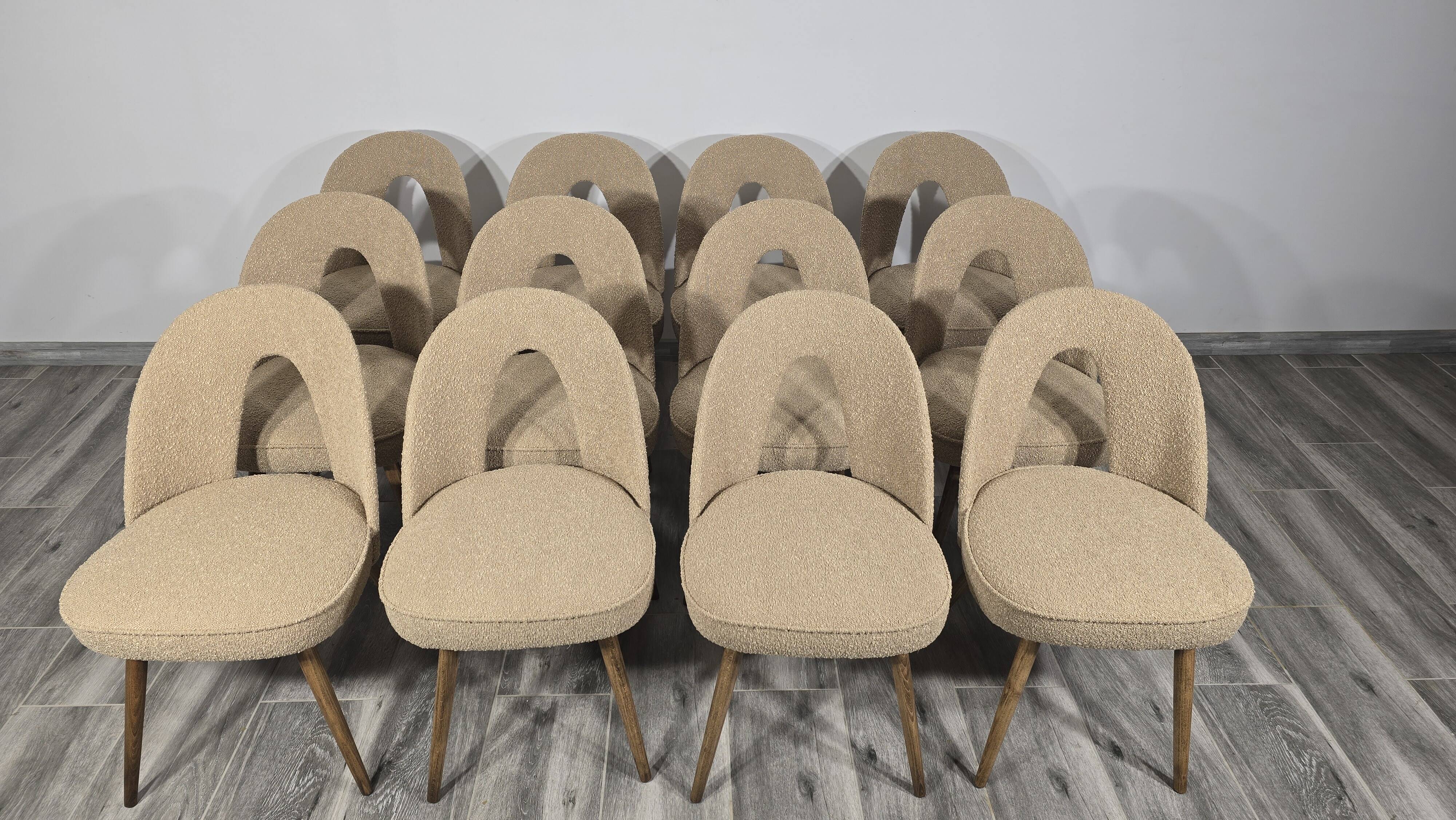 Vintage Dining Chairs by Antonin Suman, 1960s, Set of 12