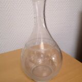 Carafe en verre gravé art déco