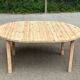 Table de repas ronde, ovale extensible scandinave en sapin poncé