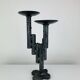 Brutalist iron candlestick, vintage
