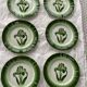 6 flat plates tulip pattern, longwy. Art deco