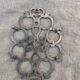 Pewter trivet, vintage apples model