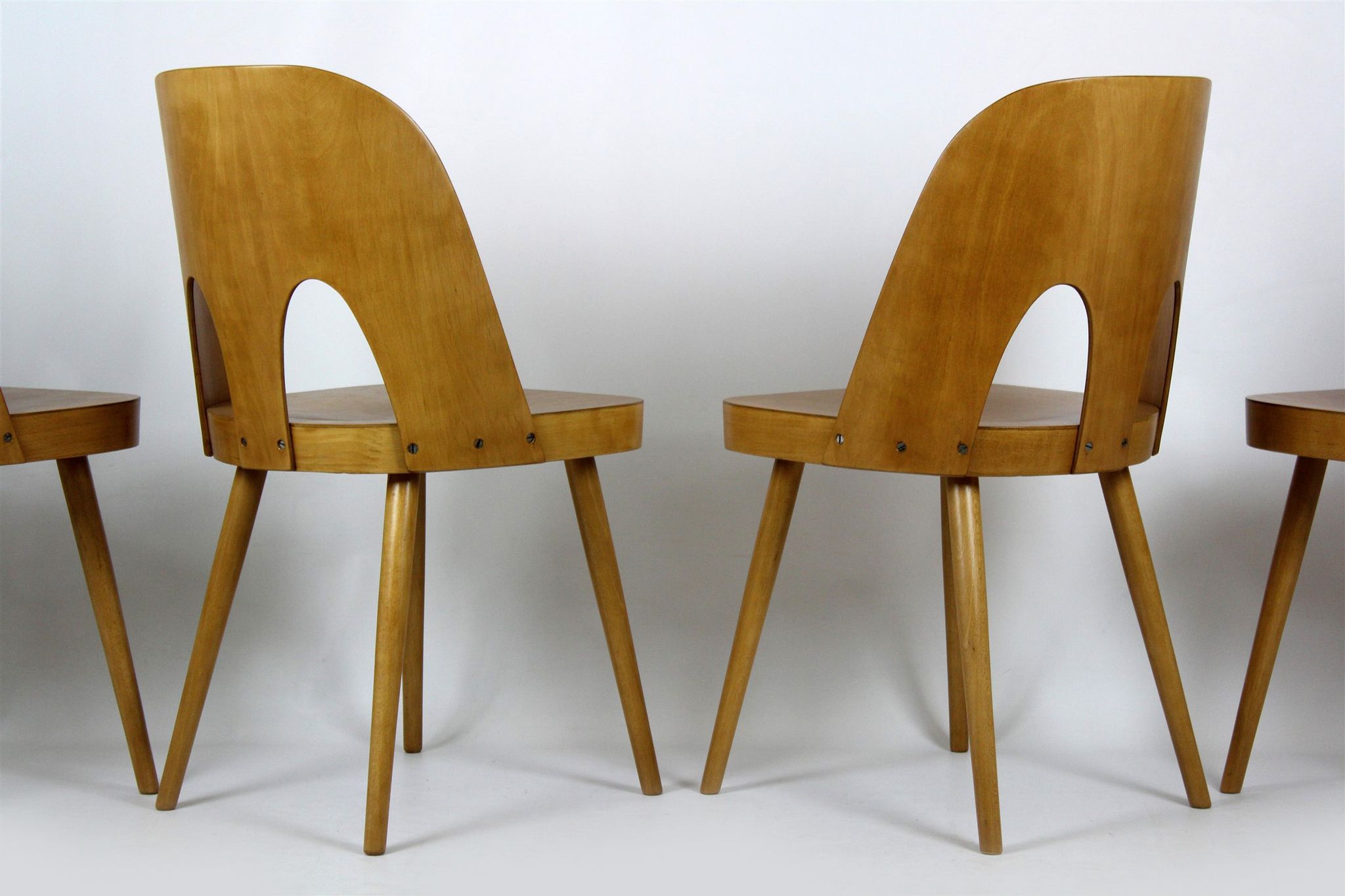 Wooden chairs by oswald haerdtl for ton (thonet), 1960s, set of 4